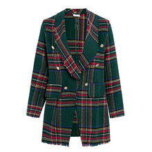 Load image into Gallery viewer, Sollinarry Classic Plaid Chic Autumn Blazer Jacket  Women Streetwear Tweed Long Sleeves Winter Blazer Coat Female Casual Coats