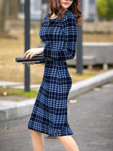 Load image into Gallery viewer, Women's elegant chic bodycon formal dress 2019 autumn winter fold-over collar plain office suits for women two piece set