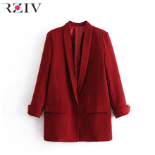 Load image into Gallery viewer, RZIV Spring women's blazer suit jacket coat casual solid color single button coat OL blazer suit