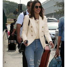 Load image into Gallery viewer, HIGH QUALITY New Fashion 2019 Star Style Designer Blazer Women's Gold Buttons Double Breasted Blazer  size S-XXXL
