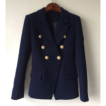Load image into Gallery viewer, HIGH QUALITY New Fashion 2019 Star Style Designer Blazer Women's Gold Buttons Double Breasted Blazer  size S-XXXL