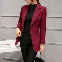 Load image into Gallery viewer, 2018 New Fashion Women Solid Slim Blazers Fashion Autumn Fashion Single Button Blazer Femenino Ladies Blazers