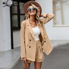 Load image into Gallery viewer, Simplee Elegant two-pieces women short suit Casual streetwear suits female blazer sets Chic 2019 office ladies women blazer suit